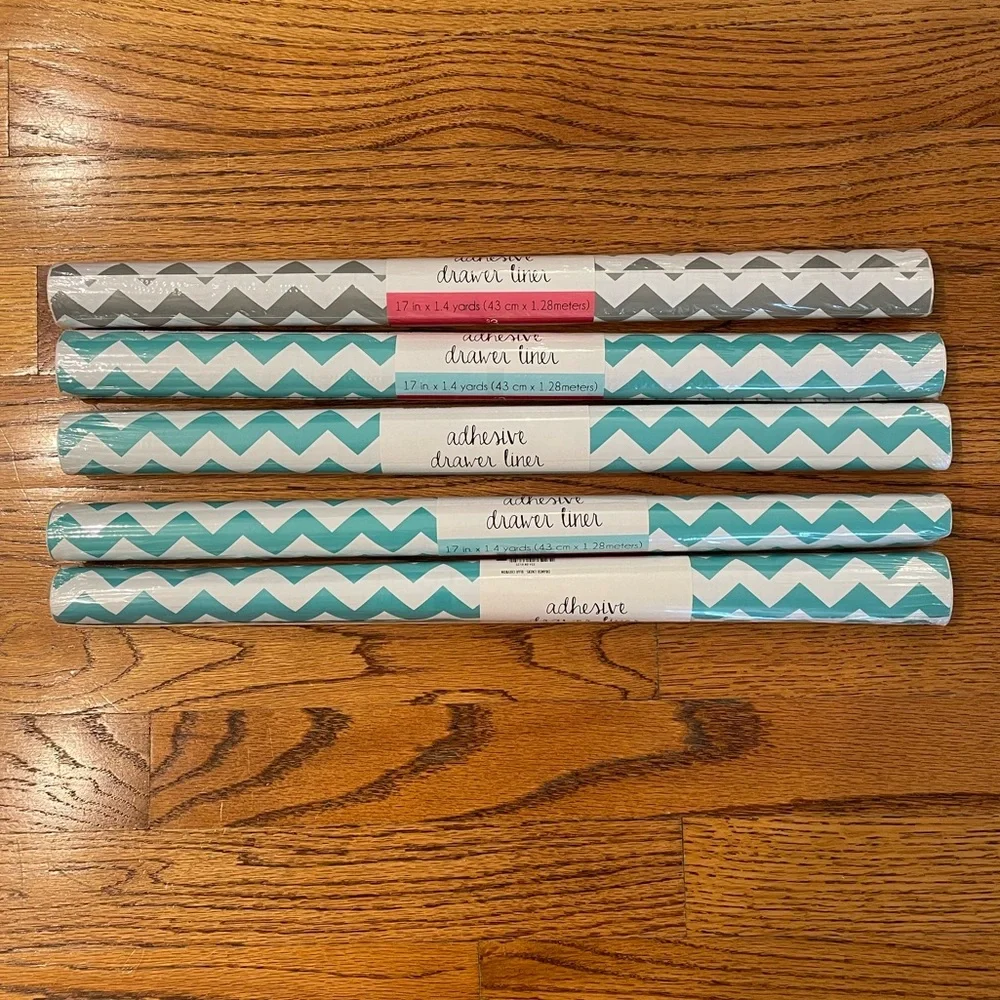 5 Adhesive Drawer Liner Packages Chevron Pattern